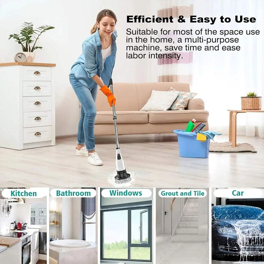 Electric Spin Scrubber – 9-in-1 Cordless Cleaning Brush