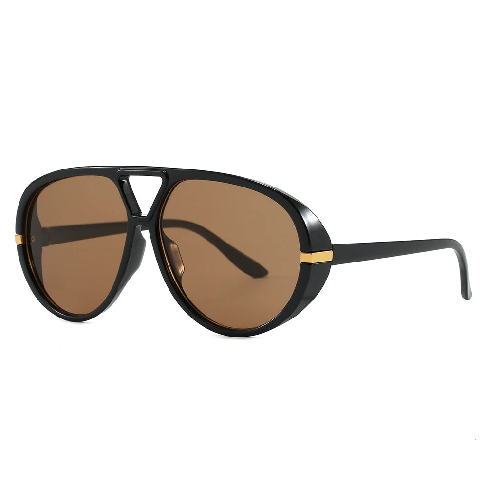 Aviator Fashion Sunglasses with Yellow Tinted Lenses