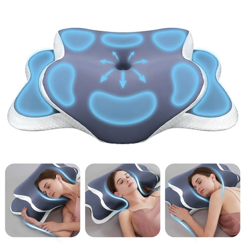 "Stop Neck Pain While You Sleep – Ergonomic Memory Foam Pillow"