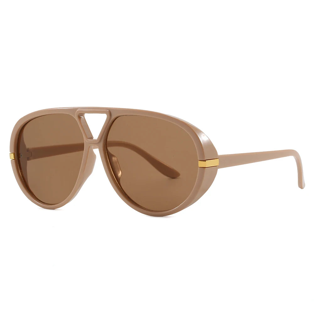 Aviator Fashion Sunglasses with Yellow Tinted Lenses