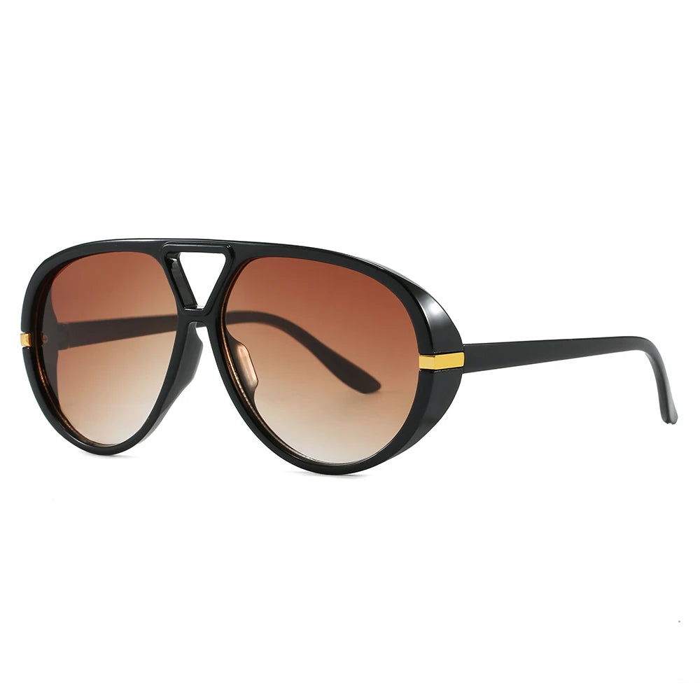 Aviator Fashion Sunglasses with Yellow Tinted Lenses