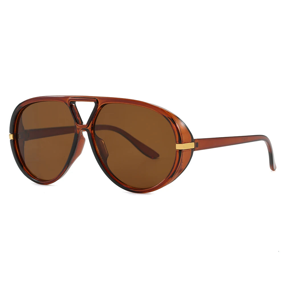 Aviator Fashion Sunglasses with Yellow Tinted Lenses