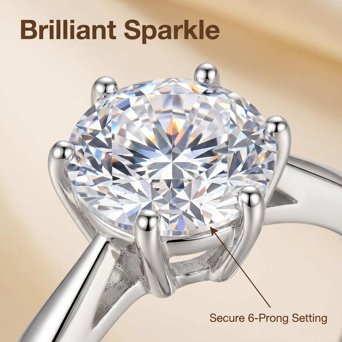D VVS1 Moissanite 1ct 925 Sterling Silver Ring for Women Engagement Wedding Simple Jewelry Birthday Gifts Fashion High Quality