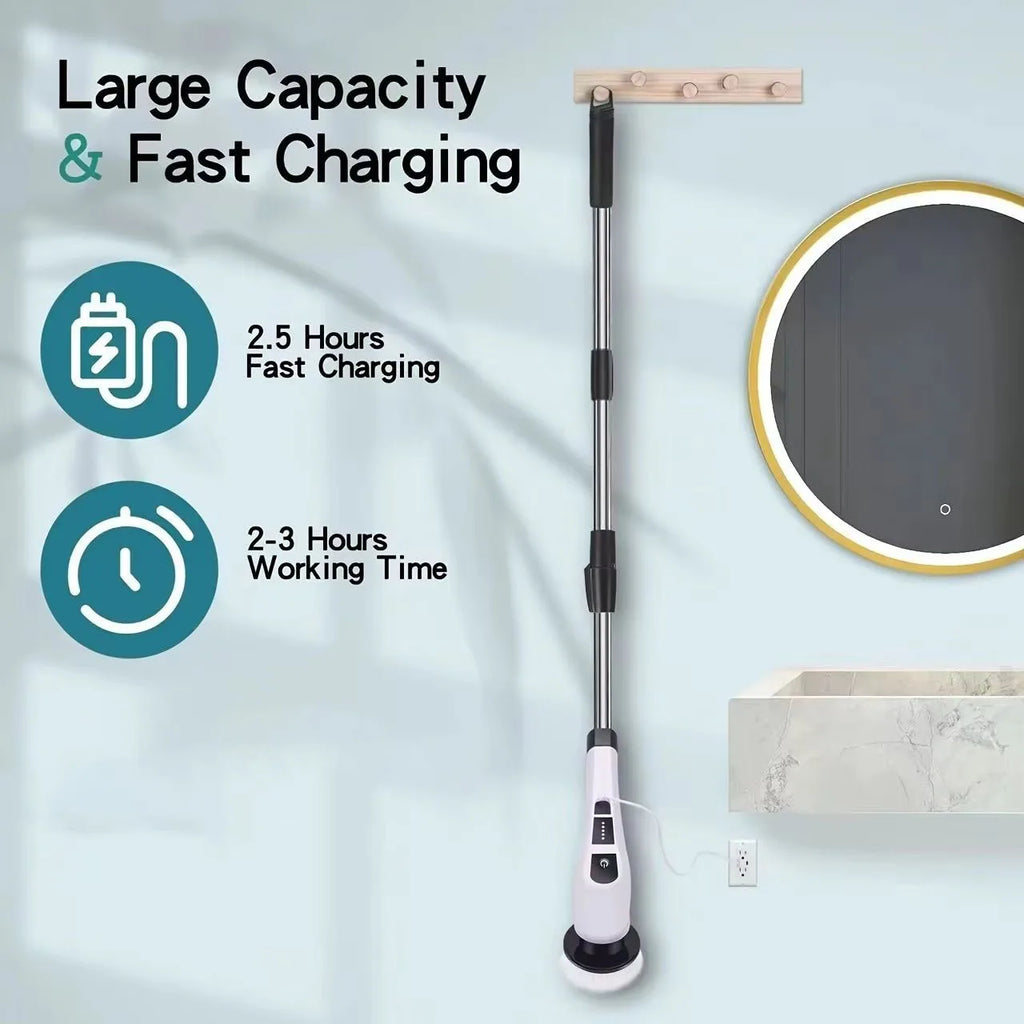 Electric Spin Scrubber – 9-in-1 Cordless Cleaning Brush