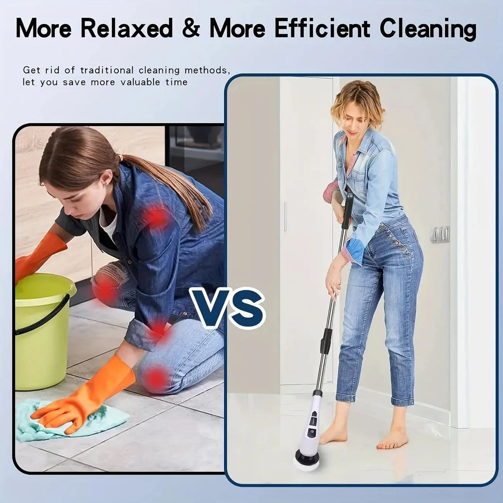Electric Spin Scrubber – 9-in-1 Cordless Cleaning Brush